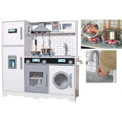 Daugiafunkcinė moderni medinė virtuvėlė su skalbimo mašina ir orkaite Amelia